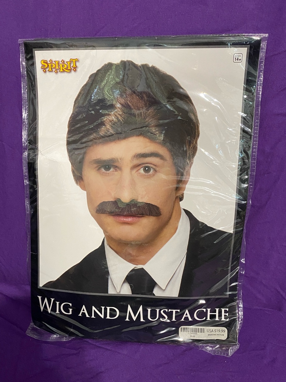 Spirit Halloween Brown Wig and Mustache